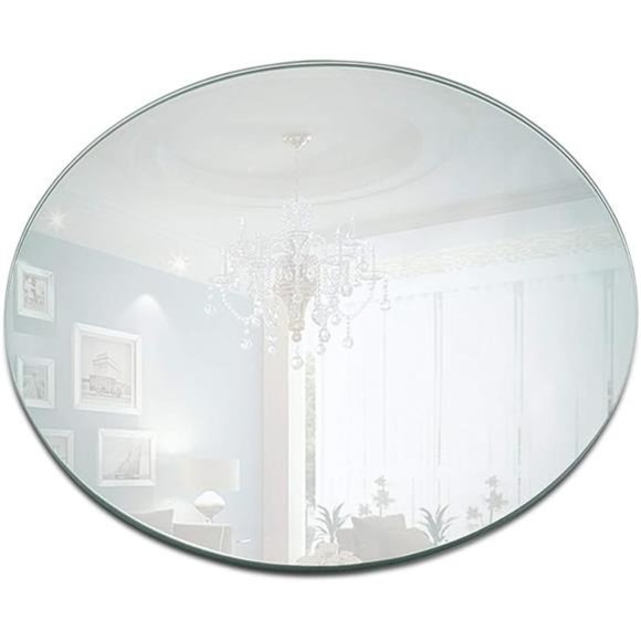 10 Inch Round Mirror Candle Plate Set of 12 - Rounded Edge 1.5 mm -Round Mirrors - Picture 7 of 7